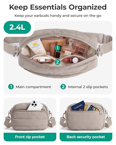 Image of BAGSMART Crossbody Bags for Women, Mini Travel Purses Puffy Hobo Handbag