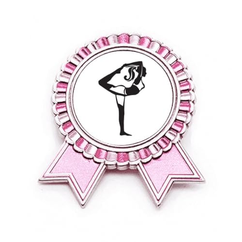 Broche rose Stretching Yoga Girl bijou métal taille M pour look minimaliste zen