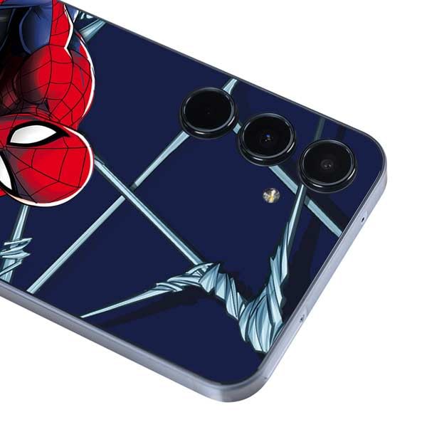 Skinit Decal Phone Skin Compatible with Galaxy A55 5G - Officially Licensed Marvel Spiderman Crawling Spiderman Design