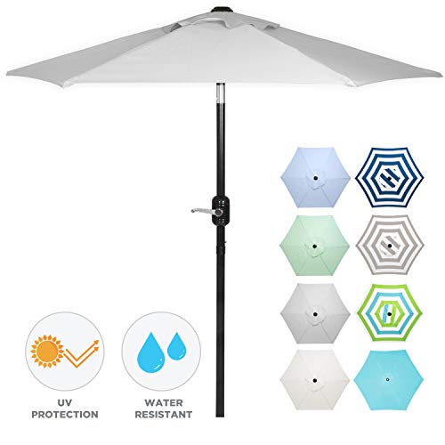6 Ft Outdoor Patio Umbrella with Aluminum Pole, Easy Open/Close Crank and Push