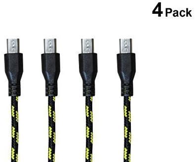 Micro USB Cable APXX 4-Pack 1 Ft Premium Nylon Braided USB 2.0 A Male to Micro B Connector U701Q