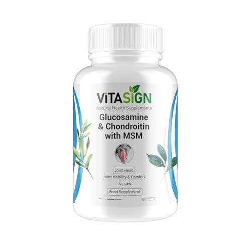 VitaSign Premium 3-in-1 Joint Support | Glucosamine + Chondroitin + MSM | Made in Germany | 120 Capsule (60 Servings) | Vegan Clean Formula