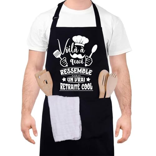 Halinuia Tablier Personnalisé Homme Femme - Voilà à quoi RESSEMBLE UN VRAI RETRAITÉ COOL,...