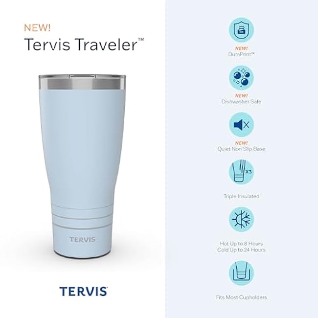 Tervis Traveler NFL Detroit Lions - Arctic Triple Walled Insulated Tumbler Travel Cup Keeps Drinks Cold & Hot, 30oz, Stainless Steel