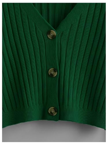 Image of SweatyRocks Women's Long Sleeve Button Front V Neck Soft Cardigan Sweaters