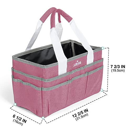 Jjring Craft Organizer Tote Bag, Art Storage Caddy With Multiple Pockets, Pink Sewing Bag For Art, Craft, Scrapbooking, School, Medical, And Office Supplies Storage #TOP1