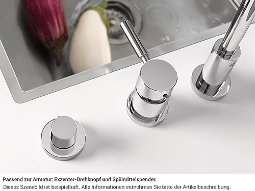 Dispensador Dornbracht Serie Neutra de cromado cepillado y proyección 124mm 3