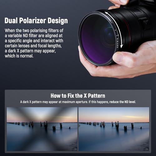 Filtro variable ND2-ND400 ajustable de 58mm con marco delgado Neewer 5
