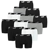 PUMA 12 er Pack Boxer Boxershorts Herren Unterwäsche sportliche Retro Pants, Farbe:Black Combo, Bekleidungsgröße:XL