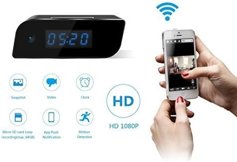 1080P Wi-Fi Alarm Clock Camera - TOTUOKEY Wireless IP Camera with Motion Detection Night Vision Loop Recording Real-Time Live Video Home Surveillance Nanny Cam iOS Android App