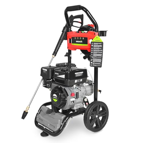 GREENCUT JET260X - Hidrolimpiadora de Gasolina 3100PSI Motor OHV 4 Tiempos de 212cc 8cv, Alta presión 214bars, para Limpieza de Exteriores, vehículos y máquinas
