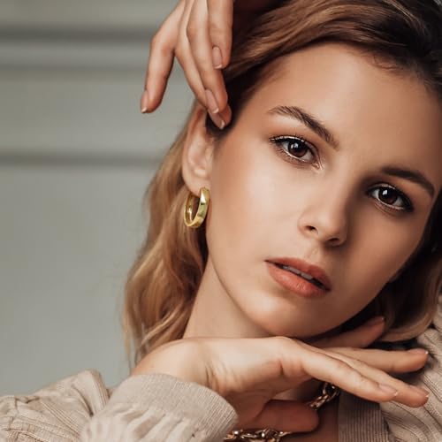 14K Gold Hoop Earrings for Women Gold Earrings for Women Hoop Earring for Womens Hoops Beauty of Simplicity with Clean Timeless Round Design Womens Hoops Earring 25/30mm4