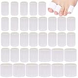 Blulu 36 Pieces Toe Tubes 0.98 Inches Cushion Tube Corn Pads for Toes Sleeves Soft Gel Protectors for Cushions Corns Blisters Calluses 3 Size(White)