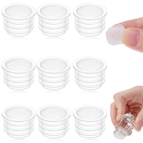 Salt and Pepper Shaker Stoppers Plastic Salt Shaker Plug Replacement Clear Replacement Stopper Salt and Pepper Shakers Plugs Round Plastic End Cap for Pots Bottles Pipes (10 Pieces,1/2 Inch)
