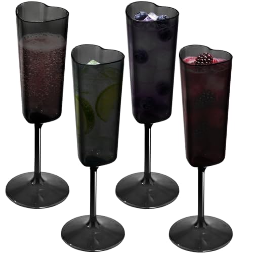 12-Piece Heart Shaped Plastic Flutes