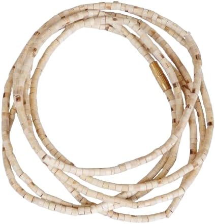 Generic Tulsi Kanthi Mala Original - 3 Round Brown Wooden Mala (Triple Layer) for Neck Wearing, Regular, Beige