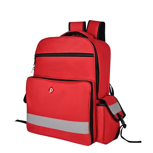 Image of PAHAL 19 Inch Medical First Aid Kit Backpack - Large Nylon Portable Medicine Storage Bag for Emergency, Travelling, Car, Home & Vaternity, Empty Medical Organizer Bag (No Medicine Included), Red