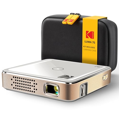 KODAK Pocket Mini Projector - Ultra Small, White - 1080p HD DLP & 30 ANSI Lumens - 100-Inch Display for Movie Projector - HDMI/USB/MicroSD Inputs for Pico Display