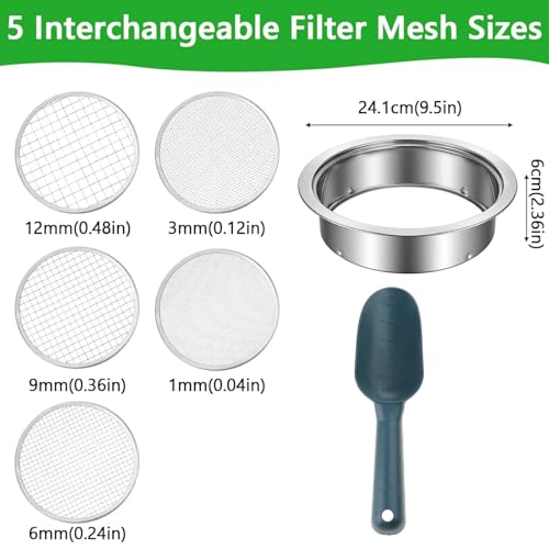 Tamis en acier inoxydable durable doté d'une maille interchangeable pour soigner le sol