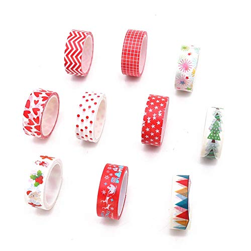 ZesNice 10Pcs Washi Tape Set Natale Motivi