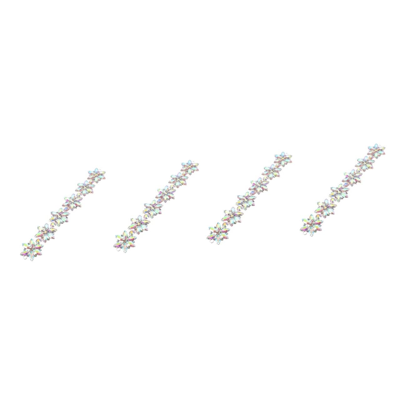 4stücke Glass Rhinestone Applique Blumenapplikation Für Hochzeitskleider Dekoration Für Kleidung Gürtel Und Handarbeiten Ab Farbige Strasssteine