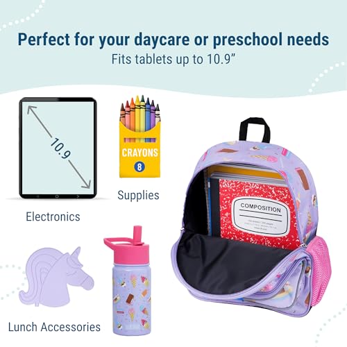 Image of Wildkin 12 Inch Toddler Backpack for Kids, Sweet Dreams | Ages 3-7, insulated front pocket - coordinates with matching Wildkin nap mats and water bottles