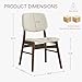 KISLOT Wooden Dining Chairs Set of 4, Upholstered Modern Dining Room Chairs, Mid Century Solid Oak Wood Kitchen Chairs for Living Room, Restaurant, Farmhouse (Cream Fabric & Walnut Color)