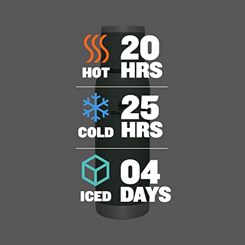 Image of Stanley Adventure-To-Go Vacuum Bottle 25 oz | Wide Mouth with Leakproof Cup Lid | Keep Drinks Hot or Cold | Packable for Travel | Insulated Stainless Steel Thermal Bottle | BPA-Free | Hammertone Green