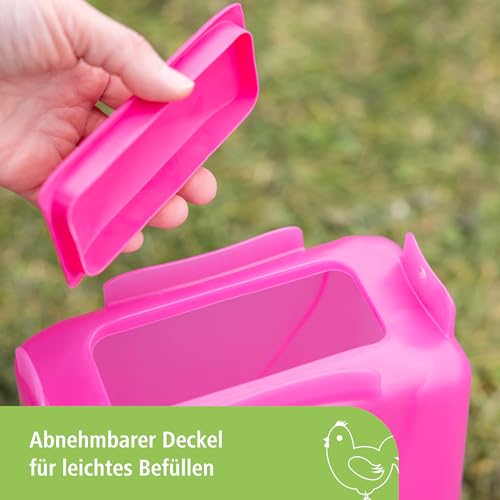 Kerbl Hobbyfarming Futterautomat mit Standfüßen, 5,5 l, grün, 19,5x28,5x39,5 cm, Geflügelautomat, Futterspender, Kunststoff, Geflügel