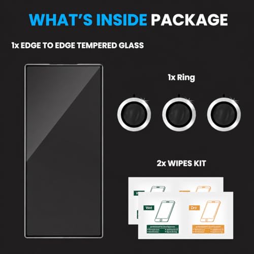 Image of FIRST MART Tempered Glass for Samsung Galaxy Z Fold 5 5G with Silver Camera Ring Guard & Installation Kit | HD Clear Edge-to-Edge Screen Protector, Scratch Resistant, Case-Friendly | Pack of 1
