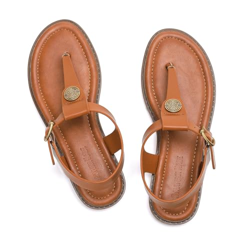 Stratuxx Kaze Womens Flat Dress Shoes Fashion Soft Comfort Sandals For Women Dressy Ladies Slides Open Toe Sandals Wide Flats T Strap Thong Flip Flops — view 5