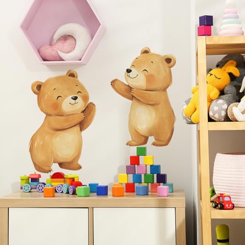 Vinilos decorativos Achang con oso abrazando acuarela miniatura 6