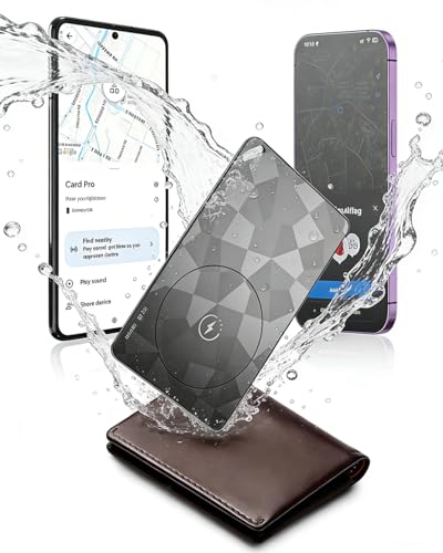 2026 Wallet Tracker Card (iOS and Android) Slim Tracking Card, 6-12 Years Battery Bluetooth Smart Card, Work with Apple Find My & Google Find Hub, GPS Locator for Luggage, Passports, Keys, Backpack