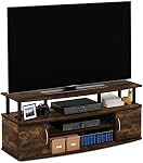 Furinno Jaya TV Stand, Centre de divertissement, TV Console, pour TV jusqu'à 55 De pouce, avec 2 Portes et trous de gestion de câble, pour le salon, Chambre, Amber Pine