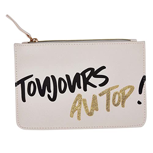 DRAEGER Paris - Petite Pochette à Zip Toujours au Top - 20 x 13 cm - Crème - Pochette de Rangement, Trousse de Maquillage, Accessoire de beauté, Format...