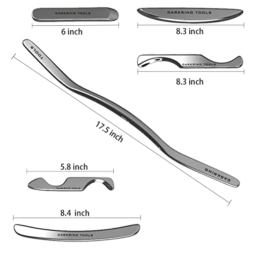 Darkring Muscle Scraper Massage Tool Iastm Tool Set (6-Piece) Gua Sha Stainless Steel Fascial Release Tool Deep Soft Tissue Massage Tool Set (Carrying Case) #TOP5