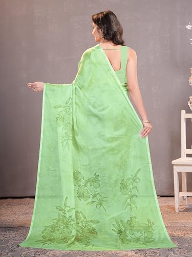 Image of Garden Vareli Floral Print Chiffon Saree