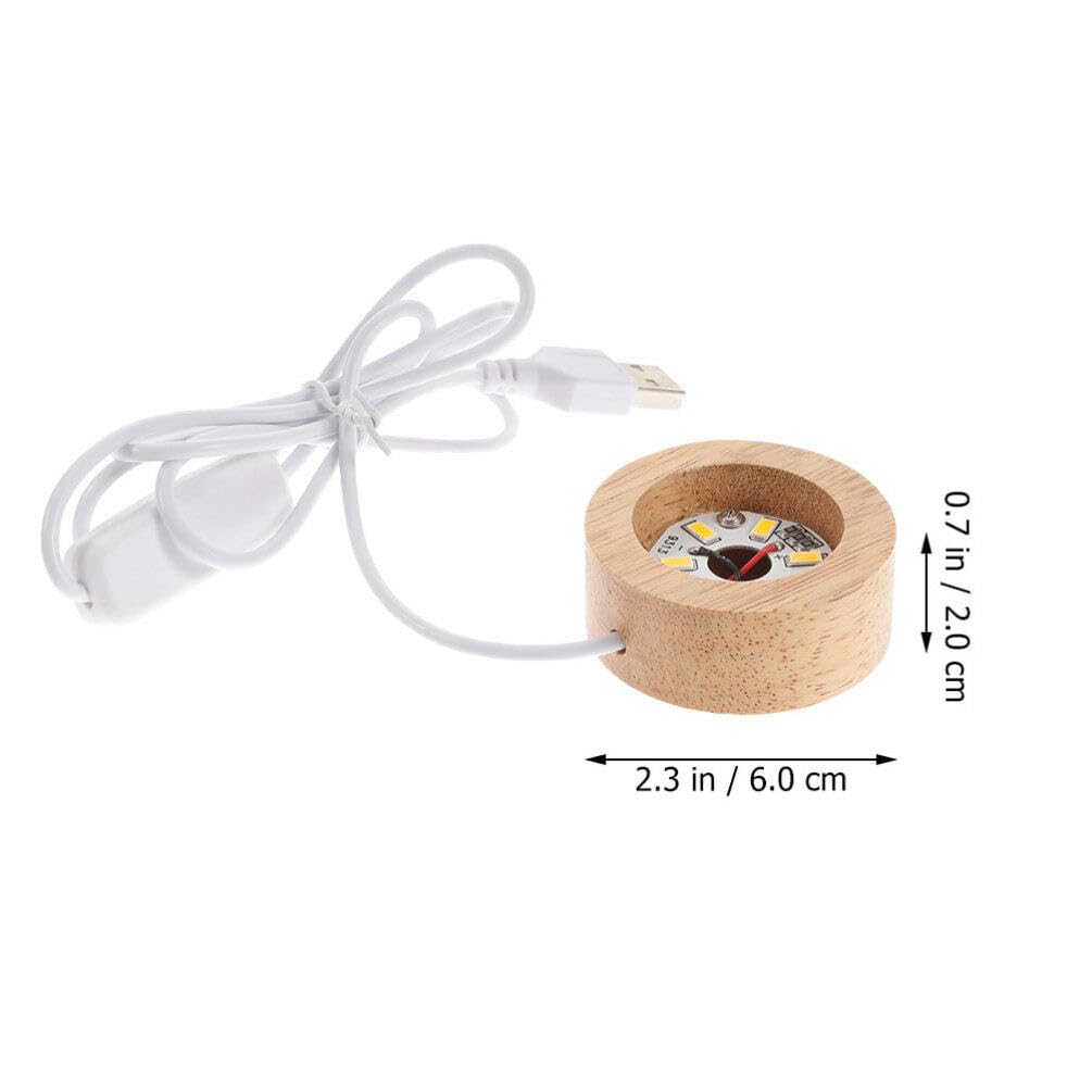 Wooden Light Base for Crystal Art Compact Round Display Rack for Led Ornaments Snowball Lamp Holder Stylish Versatile Design for Home Decor