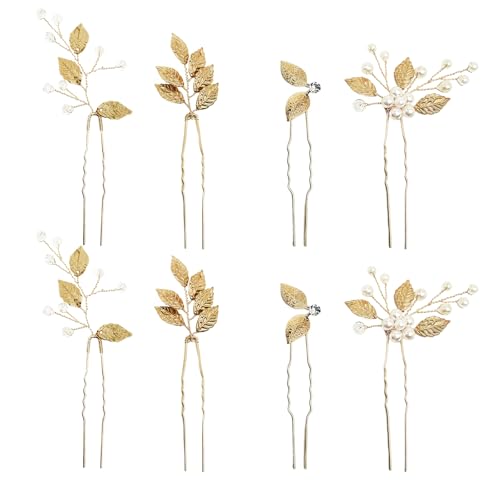 ZEMINRI 8 Pièces à Bijoux Cheveux en U Robe Mariage Accessoires Cheveux Or pour Femmes et Filles...