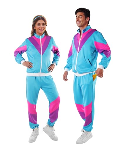 80er Jahre Outfit Herren Damen 90er Kostüm Kleidung Jogginganzug...