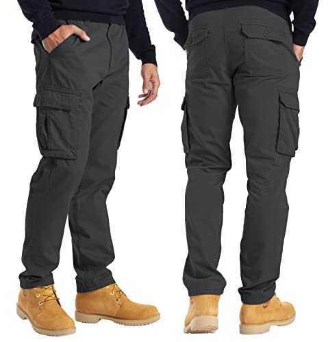 Alamo Men’s Slim Fit Cargo Pants - 100% Cotton Heavy Duty Cargo Work Pants for Men3