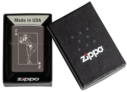 Encendedor Zippo clásico personalizado negro hielo miniatura 5