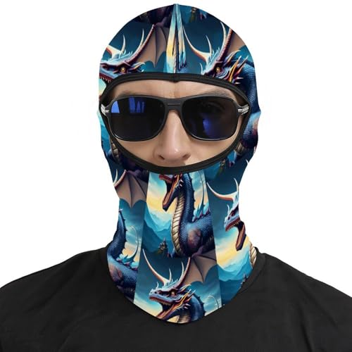 Pasamontañas para hombres y mujeres con diseño Roaring Dragon, máscara térmica para la cara contra el frío, para motos y esquí en invierno miniatura 3