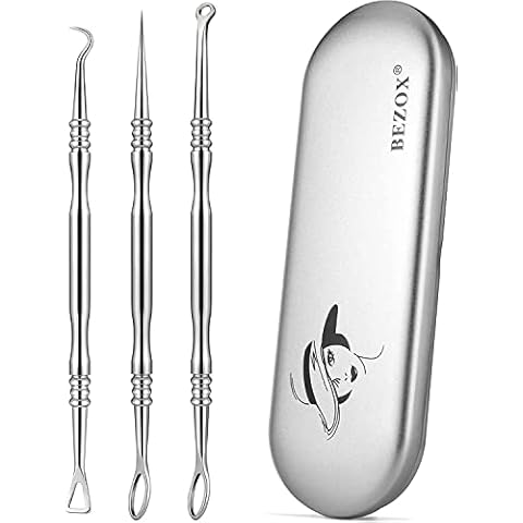 BEZOX Mitesserentferner Voller Edelstahl , Niemals Rosten Pickel Ausdrücken Werkzeug Cover