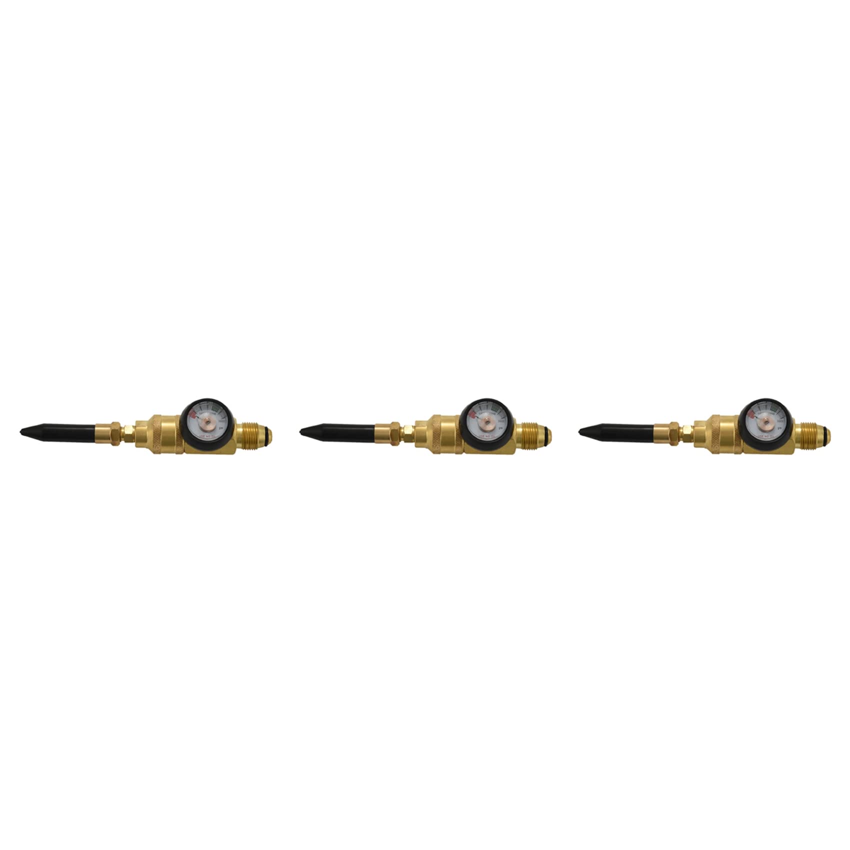 Jnchdghwa Gold & Black 3X Helium Tank Latex Balloon Inflator Regulator With Gauge For G5/8 Tank Valves