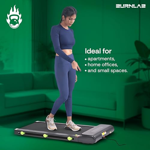 Image of Burnlab Walking Pad Treadmill | 2.0HP brushless DC Motor | Remote Control | 120kg Capacity | Led Display-Cardio Equipment for Home Gym | Shock Absorption | Max Speed 6 Km /Hr