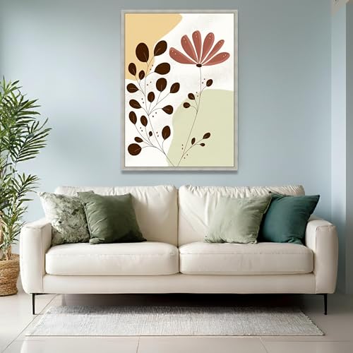 Tableau abstrait botanique pour embellir un mur vide sans encombrer l'espace - 3
