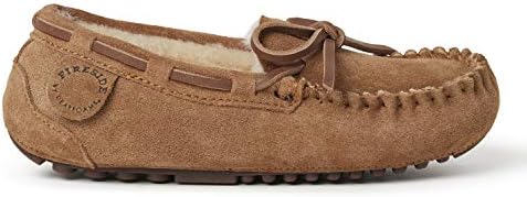 Fireside by Dearfoams unisex child Parke Genuine Shearling Moccasin Slipper, Chestnut, 5 Big Kid US | Image 5