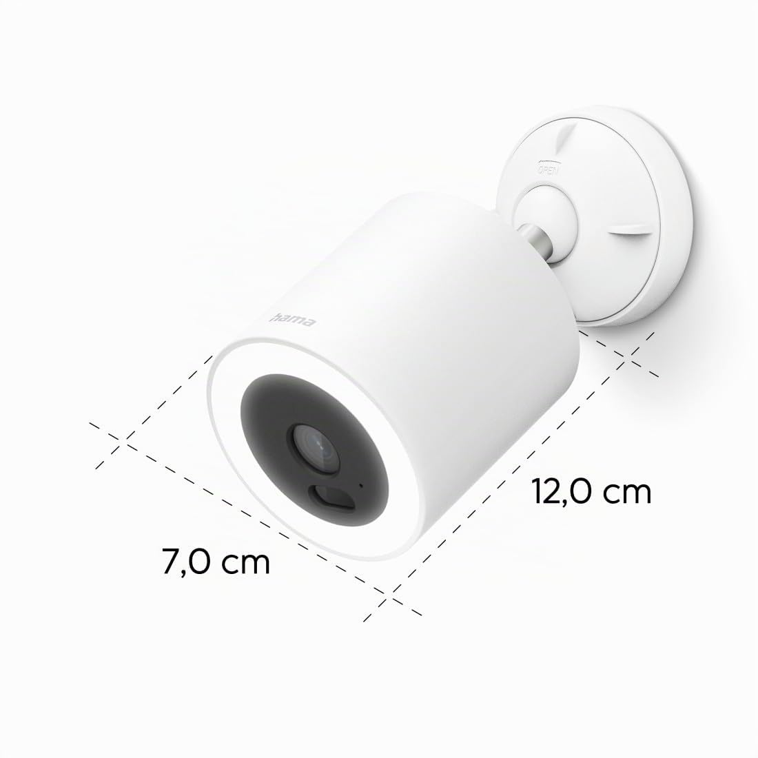 Hama WLAN Überwachungskamera außen (mit Bewegungsmelder und Licht, Outdoor WLAN Kamera IP65 mit Infrarot-Nachtsicht, Farbnachtsicht, Personenerkennung, Sprechfunktion, Aufzeichnung, Speicher) weiß
