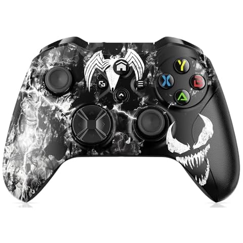 Dinosoo Wireless Controller for Xbox Series X/S/Xbox One/Xbox One S/One X, Android PC, Hall Effect Joysticks Dual Vibration Turbo Function Macro Function 3.5mm Headphone Jack - Black Bat Cover